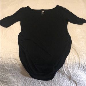 Motherhood Maternity Ruched Top with Diamond Lace